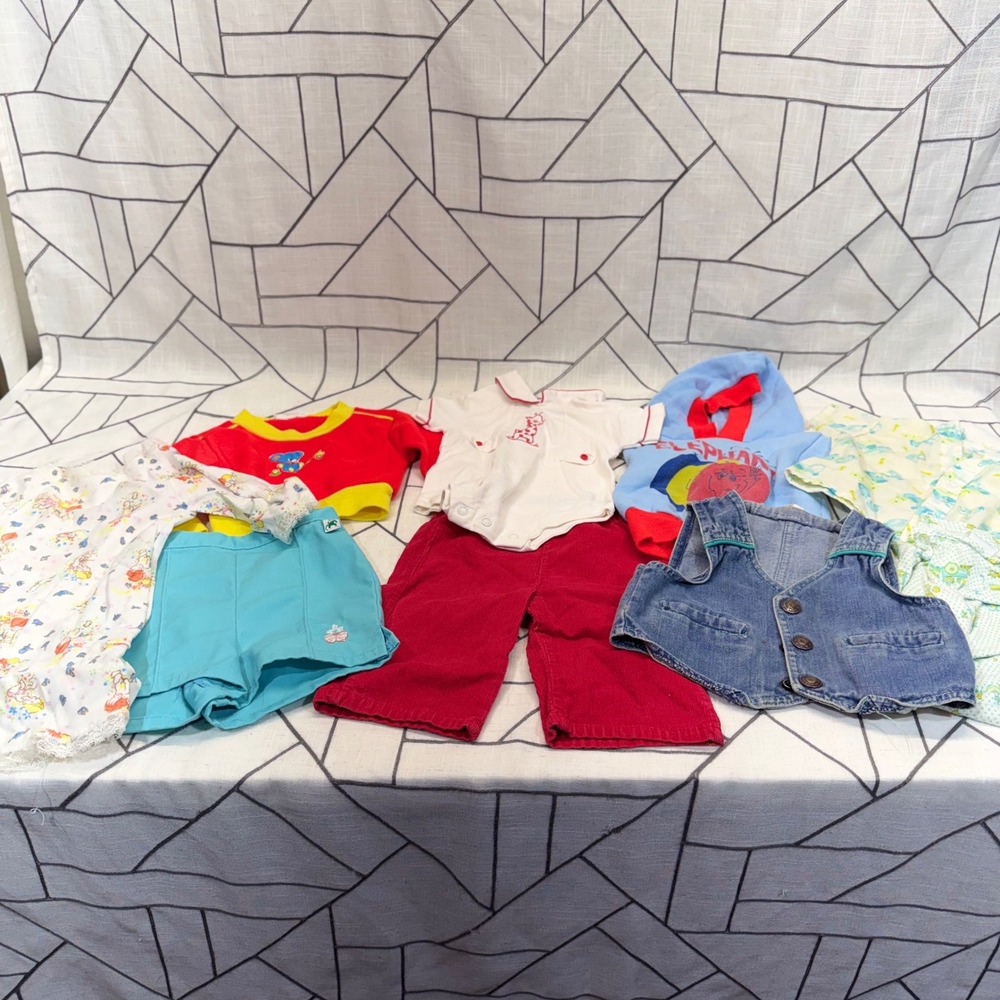 JCPenney Carters Vintage Baby Clothes Lot 0-12M Multicolor Denim Corduroy Retro‎